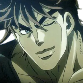 😉 Joseph Joestar JoJo's Bizarre Adventure Joseph Joestar, JoJo's Bizarre Adventure, Anime, Manga, Charakter, Grinsen telegram sticker