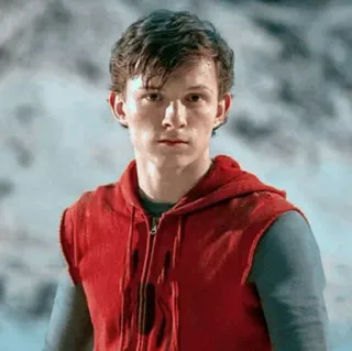 😐 Peter Parker Spider-Man Peter Parker, Spider-Man, Tom Holland, super-héros, Marvel, adolescent, personnage de film telegram sticker