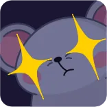 🤩 animal, cute, mouse, sparkling eyes, cartoon whatsapp sticker