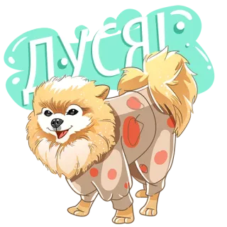 🐶 Дуся собака, милый, питомец, животное, померанский шпиц, мультик, наклейка telegram sticker