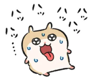 🐹 แฮมสเตอร์, การ์ตูน, เหงื่อ, หมดแรง, เหนื่อย whatsapp sticker