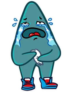 😢 crying, sad, tears, cartoon, emotion, character telegram sticker