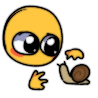🗝 อิโมจิ, ใบหน้า, น่ารัก, หอยทาก, หน้าแดง, ตา telegram sticker