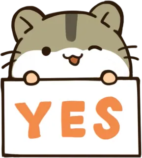 👍 YES hamster, yes, affirmative, animal, cute telegram sticker