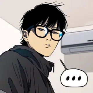 🤨 ... Anime, Brille, Charakter, Zeichnung, Kunst whatsapp sticker