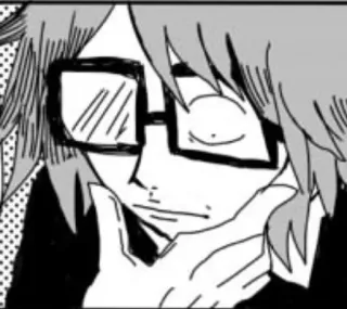 🖇️ Estilo anime, Hombre con gafas, Pensando, Monocromo, Dibujos animados telegram sticker