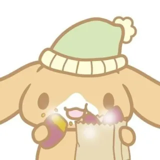 🌟 Cartoon, Süß, Hund, Winter, Mütze, Süßkartoffel telegram sticker