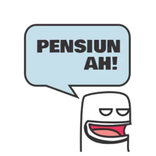 ✋ PENSIUN AH! 만화, 말풍선, 인도네시아어, 유머, 은퇴 telegram sticker