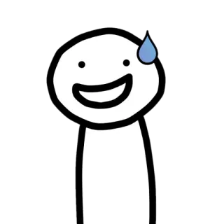 😅 dibujo animado, personaje, ilustración, divertido, sudor, emoji telegram sticker