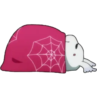 😴 spiderweb, sleeping, anime, cute, red, blanket telegram sticker