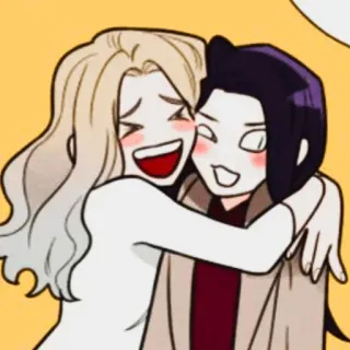😍 объятие, друзья, дружба, мультфильм, аниме, обнимать telegram sticker