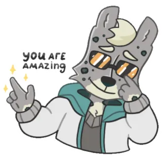 👍 YOU ARE AMAZING elogio, animal, motivacional, positivo, óculos telegram sticker