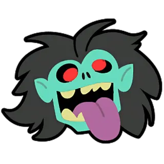 🤪 monster, creepy, zombie, tongue, scary, face telegram sticker