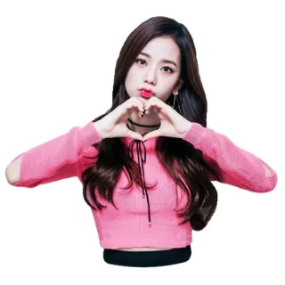 ❤️ vrouw, hart, liefde, kpop, meisje, roze, gebaar telegram sticker