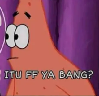 😃 Patrick Star Spongebob Squarepants ITU FF YA BANG? แพทริก, สพันจ์บ็อบ, การ์ตูน, คำถาม telegram sticker