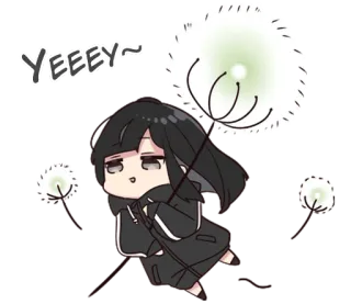 😄 YEEEY~ anime, mono, feliz, celebración whatsapp sticker