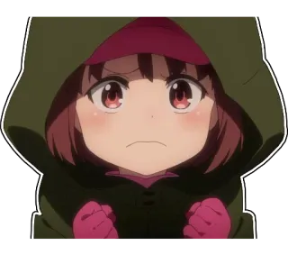 😫 anime, girl, hoodie, cute, angry, frustrated whatsapp sticker