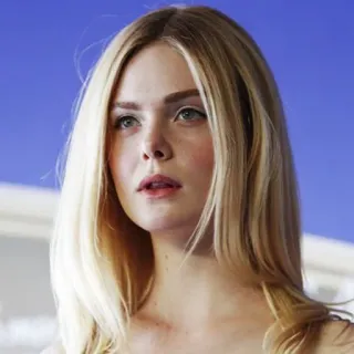 😑 Elle Fanning promi, schauspielerin, porträt, blond, frau, person whatsapp sticker