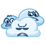 ☁️ nuvola, meteo, arrabbiato, triste, emoticon, cartone animato telegram sticker