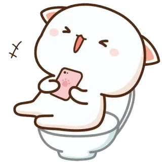 🤣 kucing, toilet, telepon, imut, hewan, kawaii, kartun telegram sticker