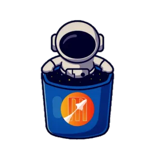 🤣 astronaut, space, bucket, cartoon, stars, rocket, outer space telegram sticker