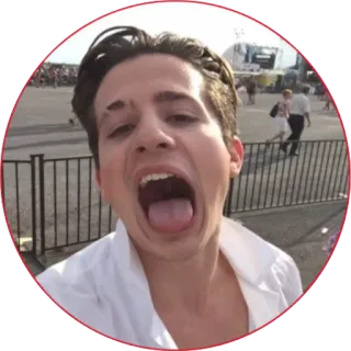 😛 Charlie Puth singer, musician, celebrity, person, portrait telegram sticker