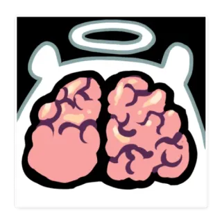 🧠 brains, angel, halo, organ, cute, smart telegram sticker