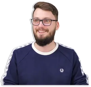 😁 mann, brille, lächelnd, portrait, casual, person whatsapp sticker
