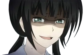 😈 Anime, Mulher, Malvado/a, Sorriso malicioso, Personagem, Sorriso telegram sticker