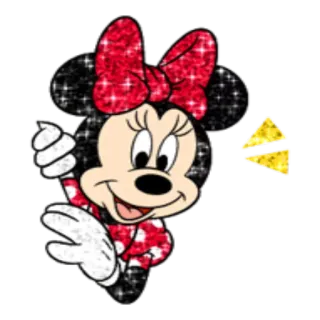 👀 Minnie Mouse Minnie Maus, Cartoon, Disney, Glitzer, Schleife, animiert telegram sticker