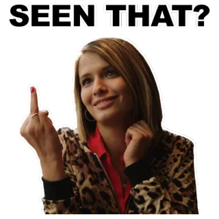 👄 SEEN THAT? dito medio, offensivo, donna, gesto, scortese telegram sticker