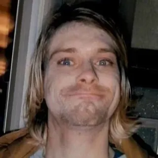 😊 Kurt Cobain 科特·柯本, 音乐家, 歌手, Grunge, 肖像 telegram sticker