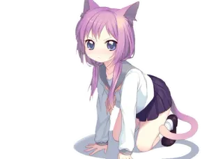 ❤️ anime, catgirl, cute, girl, school uniform telegram sticker