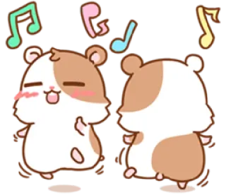 🎶 햄스터, 귀여운, 동물, 음악, 카와이, 만화 telegram sticker