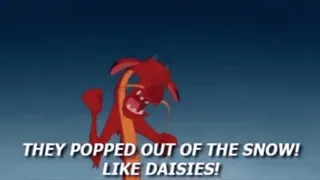 🌼 Mushu Mulan THEY POPPED OUT OF THE SNOW!
LIKE DAISIES! dragon, Disney, Mulan, Mushu, animation telegram sticker