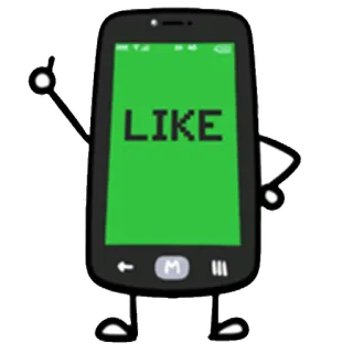 👍 LIKE handy, like, daumen hoch, mobil, cartoon, emoji whatsapp sticker
