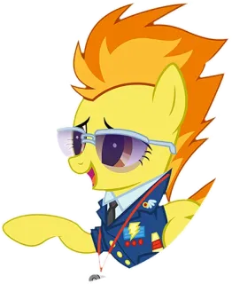 😃 Spitfire My Little Pony pony, cartoon, yellow, glasses, Spitfire, My Little Pony, pegasus whatsapp sticker