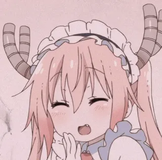 🐉 Tohru Miss Kobayashi's Dragon Maid anime, dragon, maid, kawaii, cute, pink, Tohru, Miss Kobayashi's Dragon Maid telegram sticker
