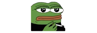 ☘ Pepe the Frog пепе, мем, лягушка, курение telegram sticker