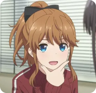 🤔 动漫女孩, 可爱, 微笑, 卡通, 动漫, 角色 telegram sticker