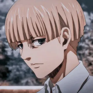 ⚔ Yelena Attack on Titan anime, character, Yelena, Attack on Titan, portrait, serious telegram sticker