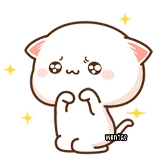🍥 wontae Katze, niedlich, kawaii, Aufkleber, Cartoon telegram sticker