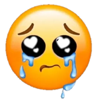🥺 Emoji, huilen, hartjes ogen, verdrietig, liefde telegram sticker