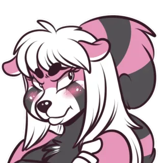 😡 Furry, Anthro, Panda, Kreskówka telegram sticker