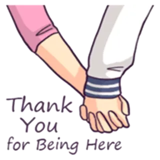 💖 Thank You for Being Here grazie, supporto, incoraggiamento, amicizia, affetto telegram sticker