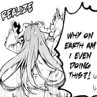 🤬 REALIZE
WHY ON EARTH AM I EVEN DOING THIS?! perceber, questionando, anime, mangá, confuso, frustração telegram sticker