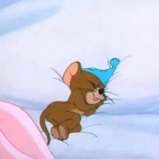 😴 Jerry Cartoon, Maus, Schlaf, Süß, Animation telegram sticker