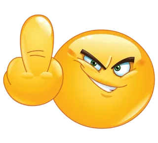 👎 Emoji, Doigt d'honneur, Offensant, Geste, Colère, Sourire narquois telegram sticker