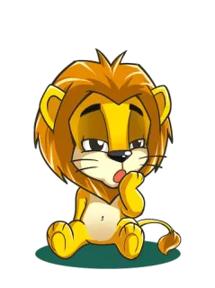 😴 лев, животное, мультфильм, милый, наклейка telegram sticker