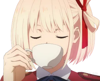 ☕ Anime, Garota, Chá, Xícara, Bonito telegram sticker